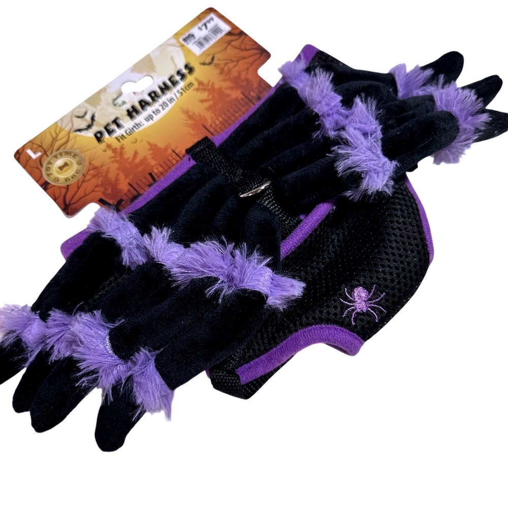 Toy Time Dog Black & Purple Pet Harness, Fit Girth: Up To 20 in (51cm) Size L